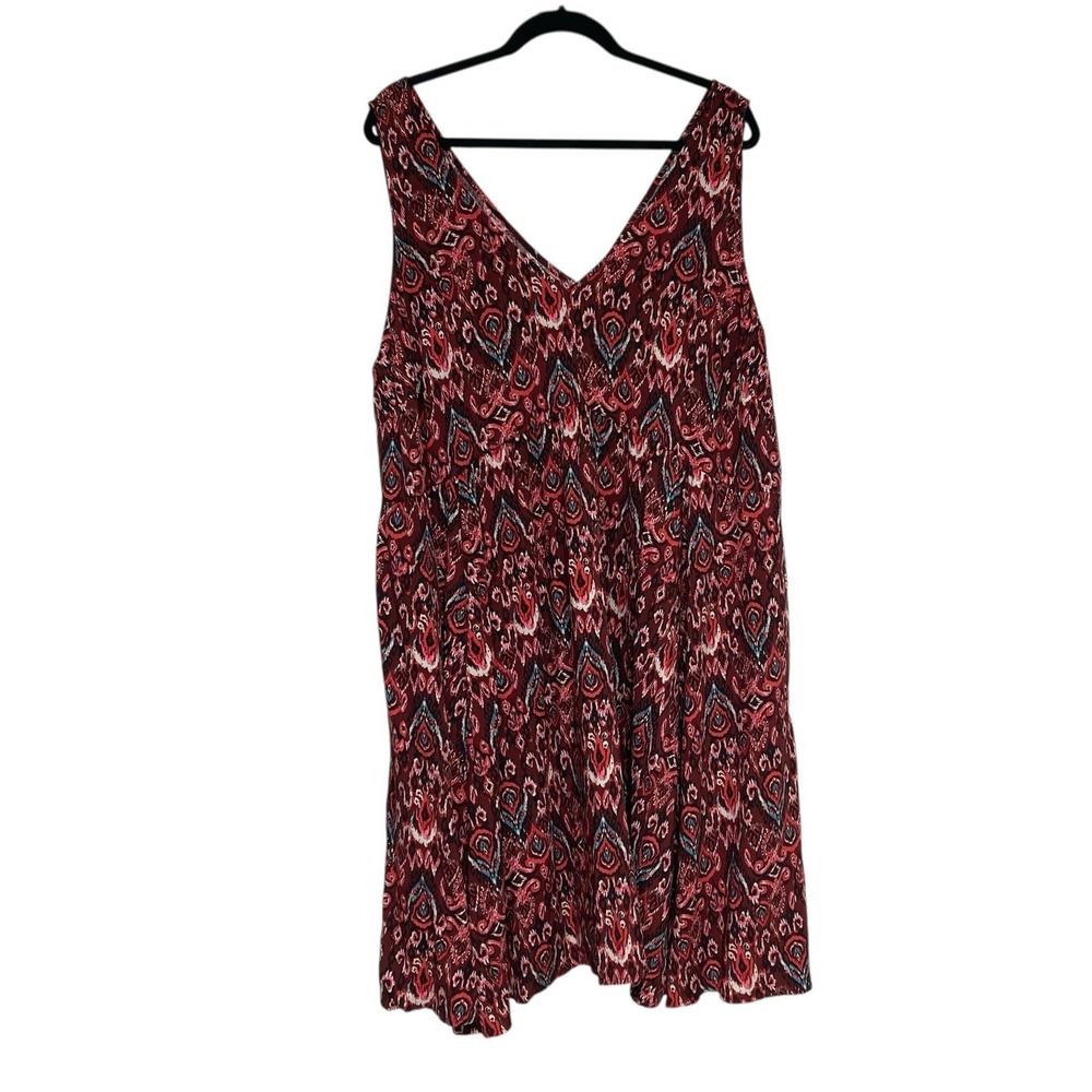 Torrid Skater Dress Womens Sz 3 Brown Pink Black Paisley  Sleeveless Knee Length